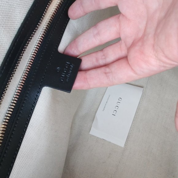 Calfskin GG Embossed Tote Bag Black - Picture 6 of 13